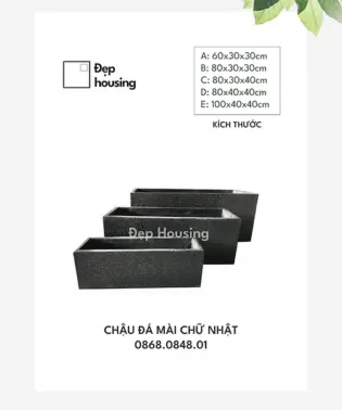 Chậu đá mài chữ nhật ngang