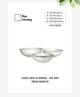 Chảo sen xi măng - đá mài