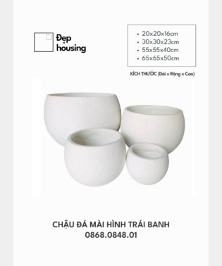 Chậu đá mài trái banh
